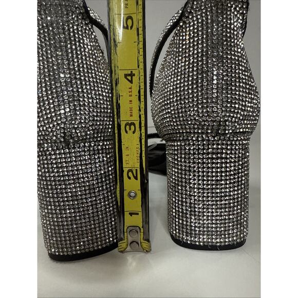 Gianni Bini Ronilynn Bling Jewel Embellished Ankle Strap Block Heel Sandals 6.5 - Picture 11 of 11